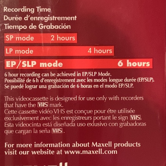 MAXWELL High Grade T-120 VHS blank cassette tape 246m set of 8 NEW - Picture 8 of 8